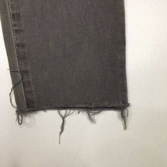 MADEWELL Gray 9" High Rise Skinny Raw Edge Hem 5 Pocket Logo Hardware Jeans - Picture 9 of 13